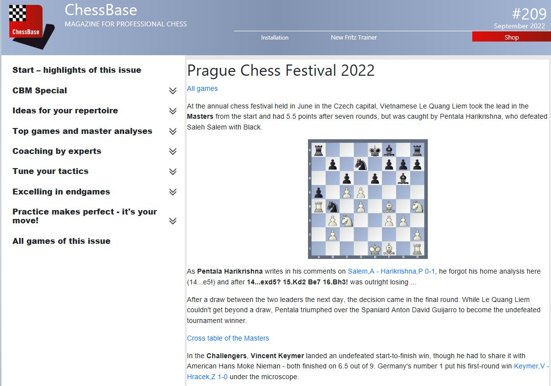 Chessbase Magazine 209 (+DVD) | Schaakboeken Verzendhuis De Beste Zet